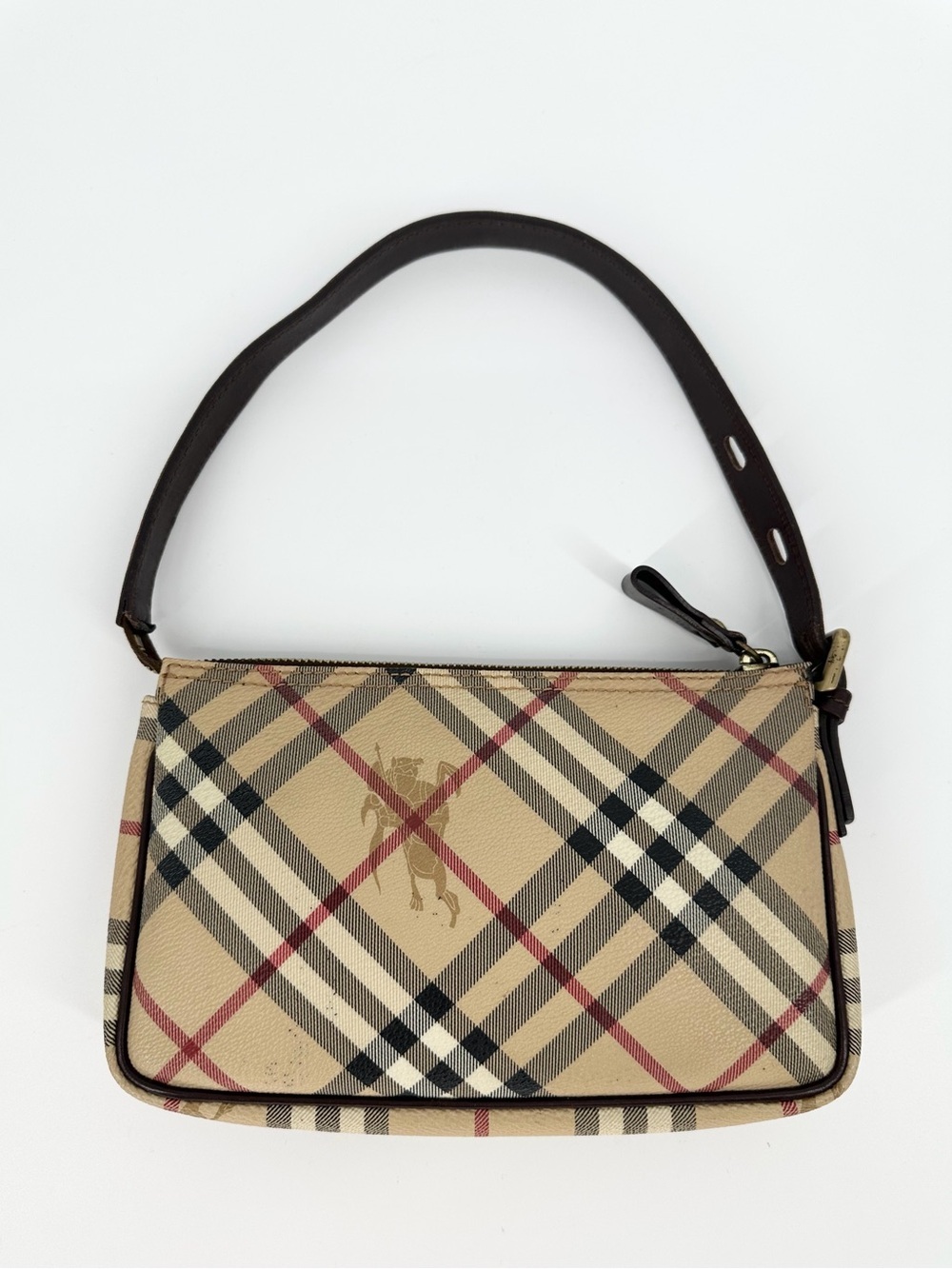 Burberry Haymarket Nova Check Plaid Mini Pochette Shoulder Bag Vintage